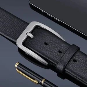 Premium Formal Leather Belt – Metal Pin Buckle - Image 3