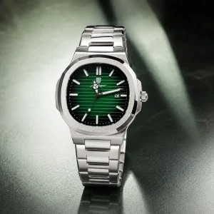 Premium Green Dial Stainless Steel Men's Wristwatch - Image 3