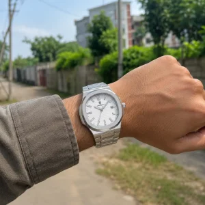 Premium White Dial Stainless Steel Men's Wristwatch - Image 3