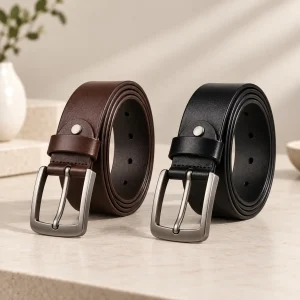 Classic Cow Leather Belt for Men – Durable & Stylish - Image 1