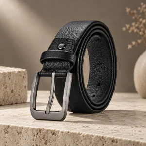 Premium Formal Leather Belt – Metal Pin Buckle - Image 1